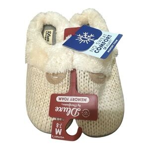 Dearfoams Women's Memory Foam Slippers Cream/Ivory